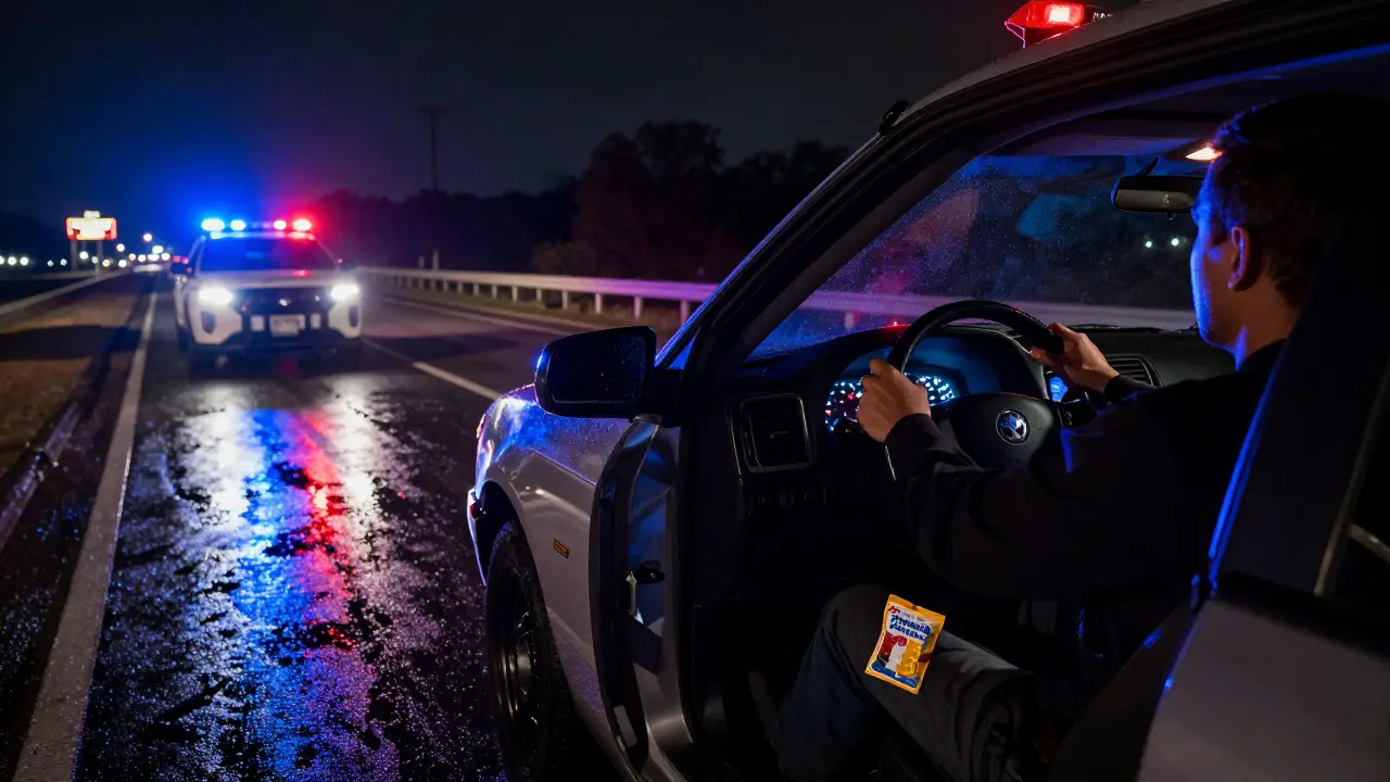 Policie zastavila auto na dálnici v Texasu, na sedadle viditelné gumičky delta-9.