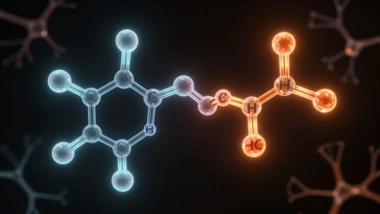 Molekulární struktura HHC a THC v temném prostředí s jemným zářením.