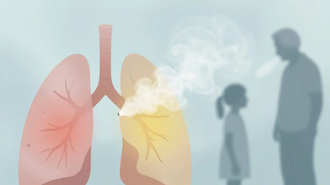 Conceptual image of lungs irritated by vape vapor haze