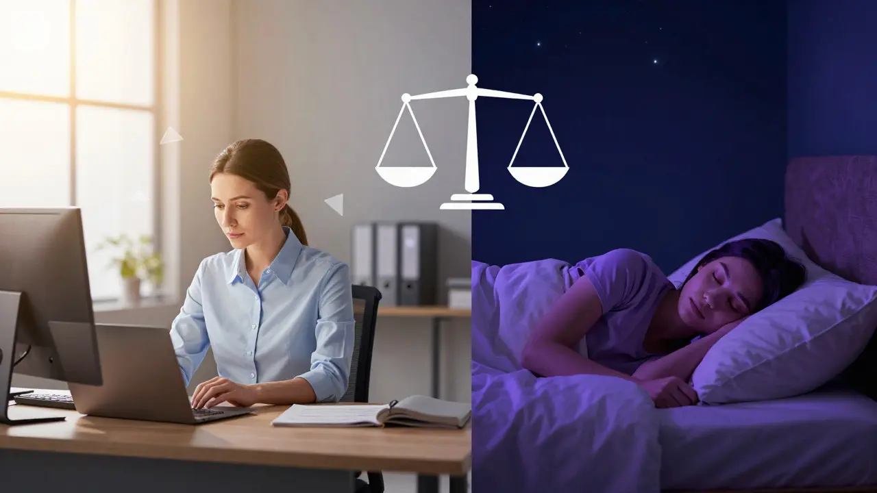 Konceptuální rozdělení dne a noci ukazující klid a spánek