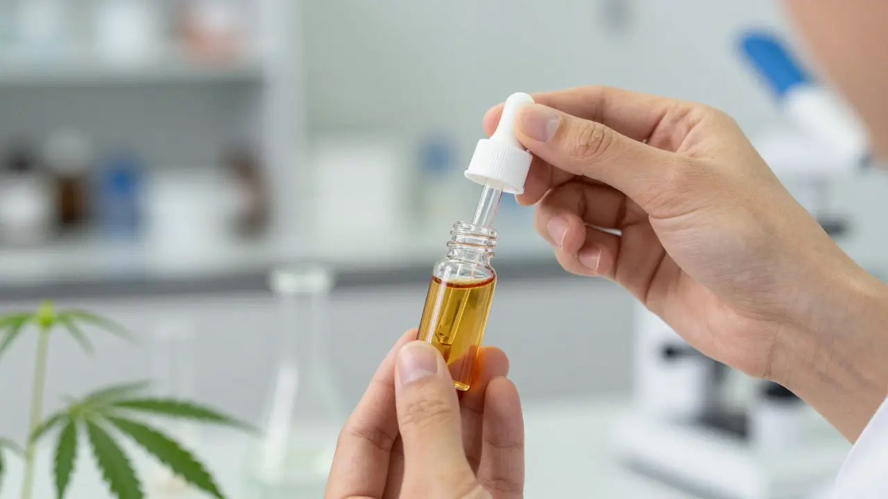 Kapátka s konopným extraktem v laboratorním prostředí