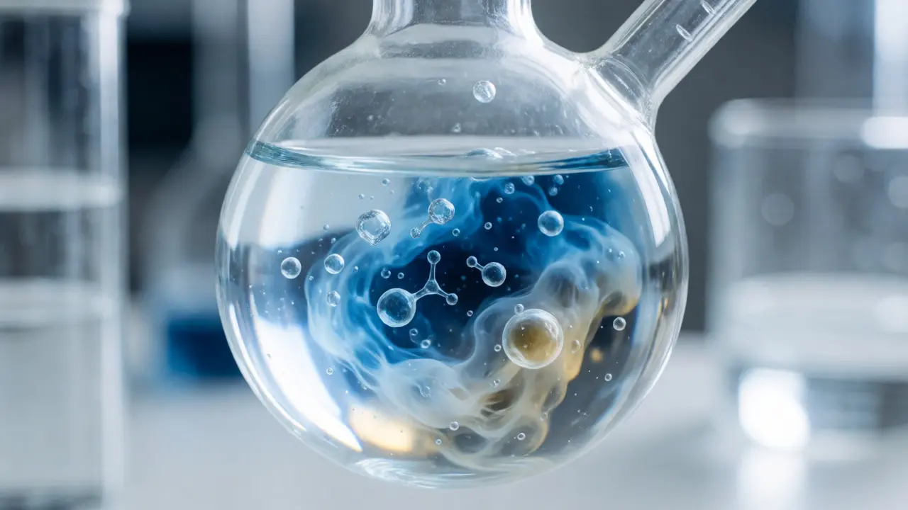 Laboratory reaction vessel showing the hydrogenation process creating HHC.