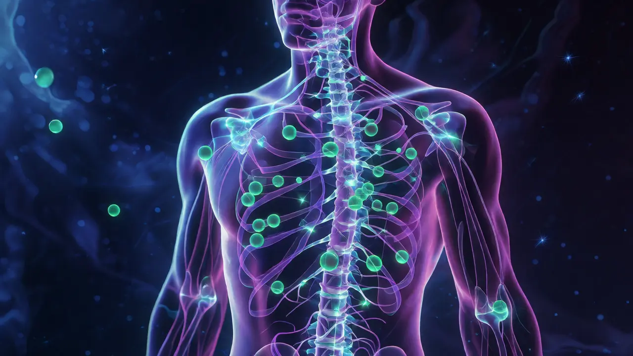 Vizualizace interakce CBD s endokanabinoidním systémem